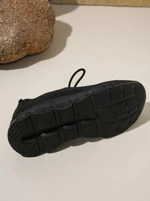 Zapatillas deportivas negras para correr, caminar, hacer ejercicios y fitness para dama, con cordones de encaje y diseño ligero y sencillo de moda - Negro - Ver 9