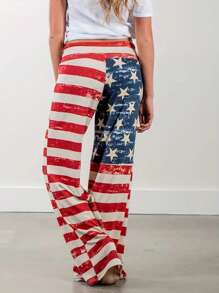 Quần dài thoải mái in hình quốc kỳ cỡ lớn cho nữ - Nhiều màu - Xem 2