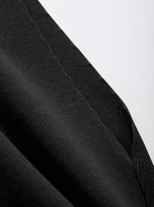 Dazy-Less Blusa de punto de manga corta y cuello redondo, ropa casual de oficina para mujer - Negro - Ver 6