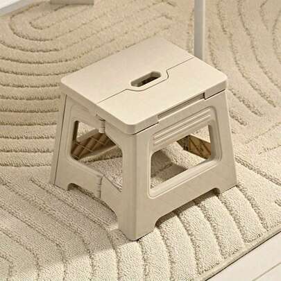 1个轻便可折叠迷你脚凳 - 坚固耐用，高度可调节，适用于家庭、厨房、浴室、钓鱼和户外探险 - 防滑，易于存放，节省空间