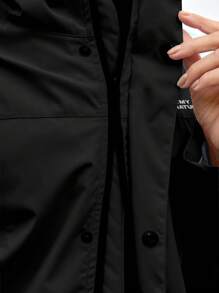 In My Nature Impermeable con capucha para mujer, de unicolor, simple para uso diario y al aire libre