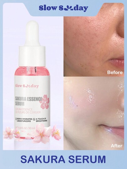 SlowSunday Sakura Essence Serum, Skincare, Moisturizes And Brightens, Halloween, Thanksgiving, Christmas, New Year, Christmas Gifts, Thank You Gift, Suitable For Autumn Winter, Fall Care