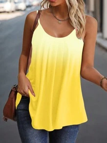 SHEIN LUNE Áo yếm xếp li có kích thước lớn dành cho mùa hè thường ngày - Màu vàng - Xem 3