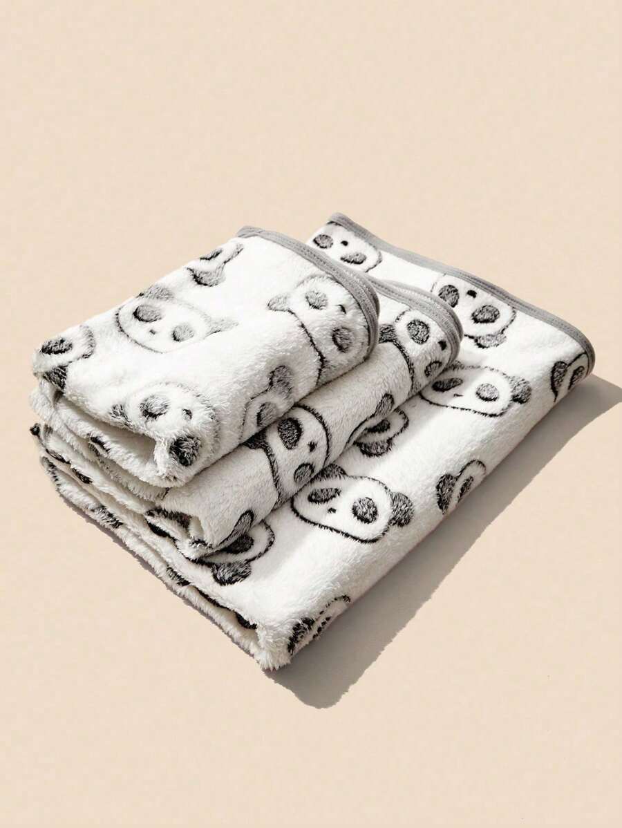 PETSIN 1pc Cartoon Panda Pattern Pet Blanket - Multicolor - View 1