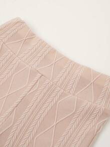 Quần legging giữ nhiệt cho bé gái mới biết đi Quần kaki có họa tiết hoa co giãn eo cao - Màu Khaki - Xem 5