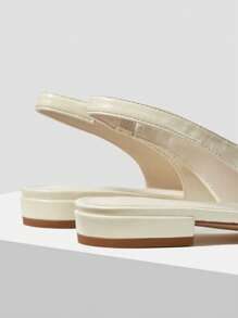 MOTF PREMIUM Zapatos planos cómodos para mujer con detalle de hebilla y punta afilada, para Halloween y Navidad - Beis - Ver 9