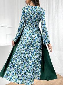 Seusyu Women's Random Printed Arabian Dress - Green - View 2