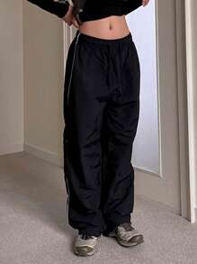 DAZY Women's Loose Casual Low Waist Baggy Long Pants,Fall Clothes - Black - View 5