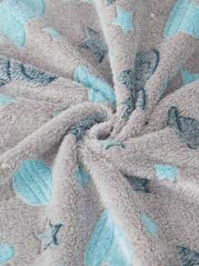 PETSIN 1pc Cartoon Spaceship Printed Pet Blanket - Multicolor - View 6