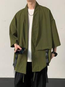 Manfinity Hypemode Men Spring Summer Solid Color Loose Drop Shoulder Wide Placket Shirt