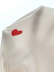 Chiquease Heart Print Flounce Sleeve Shirt Dress For Holiday