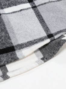 Manfinity Homme Herren Frühling & Herbst Lässig karierter Umklappbrusttasche Karomuster Farbblockjacke, ideal als Geschenk für Freunde, Ehemann, Freund