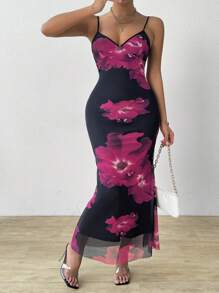 Chiquease Floral Print Cami Dress For Summer - Baby Pink - View 8