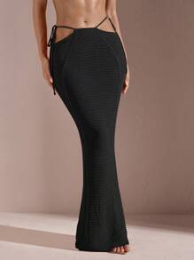 SHEIN BAE Crochet Stretch Slim Long Skirt Beach Women Summer In Fall/Winter
