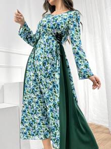 Seusyu Women's Random Printed Arabian Dress - Green - View 6