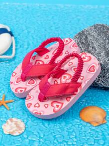 Pantofole infradito con stampa cartone animato per bambini con cinturino elastico sul retro, facile da indossare e togliere. Modello di stampa trasferita "sweetheart". Di spessore e fette per un uso morbido, confortevole, antiscivolo e resistente all'usura per interni/esterni/in vacanza.