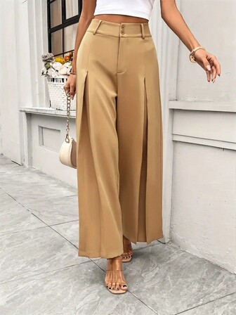 女士純色休閒日常長褲