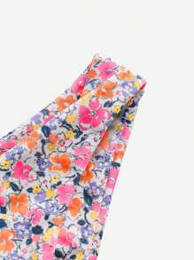 SHEIN Swim 女士夏季沙灘小花交叉背部性感二件式比基尼套裝，無線 - 彩色 - 查看 5