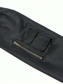 Eilly Bazar Chaqueta corta con cremallera y mangas largas de moda para moto - Negro - Ver 6