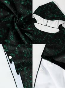 Surfspeed 男士热带印花连帽开叉罩衫，适合夏季、度假沙滩装 - 彩色 - 查看 6