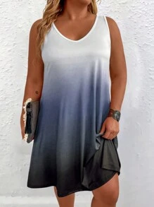 SHEIN Holidaya 夏季漸層背心連身裙 - 淡紫色 - 查看 1