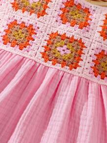 Baby Girl Appliques Ruffle Hem Dress For Summer