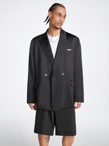 Manfinity VCAY Men's Loose Long Sleeve Suit Set - Black - View 3