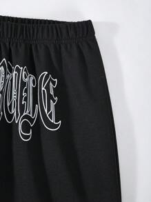 SHEIN Pantalones casuales de traje estampados de pierna recta y holgada para adolescentes