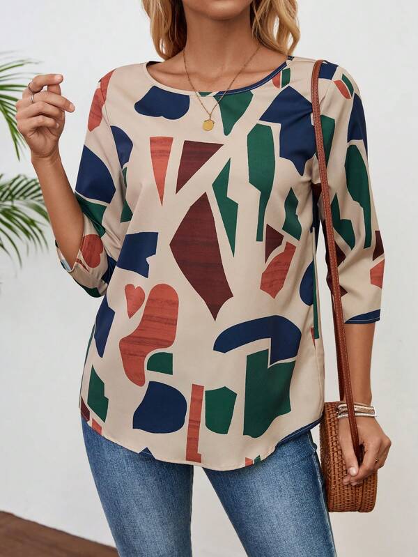 EMERY ROSE Crew Neck Basic Shirt Teacher Fall Clothes Fall Outfits Work Women Clothes Basic Shirt Crew Neck Going Out Top Women's Shirt