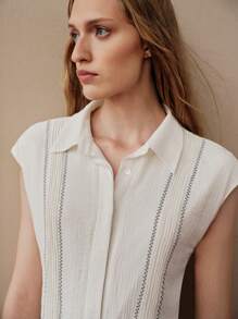 MOTF PREMIUM STITCH DETAIL CAP SLEEVE A LINE DRESS WITHOUT BELT