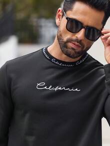 GENTILAND Men's Knitted Casual Round Neck Long Sleeve Sweatshirt, Suitable For Spring And Autumn Seasons - Black - View 3