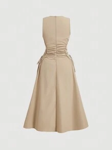 SHEIN MOD Robe sans manches simple unicolore pour femme grande taille convenant pour un usage quotidien