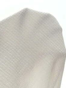 Chiquease Áo thun ngắn tay có viền bất đối xứng rắn cho trang phục hàng ngày - trắng - Xem 3