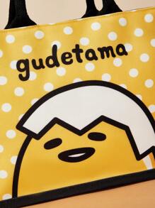 Gudetama X SHEIN Túi tote cầm tay nữ phong cách đáng yêu - Màu vàng - Xem 4