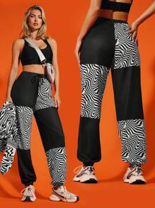 VARSIVA Sports Summer Outdoors Basic Belted & Prints With Pants - Black - View 7
