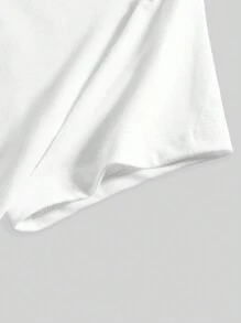 INAWLY 女士简约印花圆领短袖夏季 T 恤图案 T 恤女式上衣 - 白色 - 查看 4