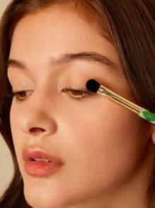 HARRY POTTER X SHEIN 4pcs/Set Hogwarts Harrypotter Badge And Letter Print Eye Makeup Brush Set, For Gift