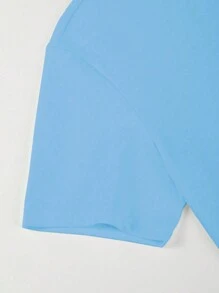 Claim Dot Men's Summer Print Round Neck Short Sleeve Casual T-Shirt Summer Streetwear T-Shirt Men Drop Shoulder Tee,Streetwear,Boyfriend Gifts, Back To School,Graphic Tees,Back To School - Baby Blue - View 3