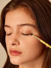 HARRY POTTER X SHEIN 4pcs/Set Hogwarts Harrypotter Badge And Letter Print Eye Makeup Brush Set, For Gift