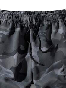 Men's New Summer Camouflage Cargo Shorts, Loose-Fit Casual Knee-Length Shorts