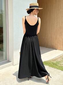 EastFlair New Chinese-Style Dress With Waist-Decorating Design - Black - View 2