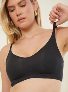 LUVLETTE Sutien sport negru fără fereturi, cu spate jos, respirabil, din modal, cu pernuțe încorporate, lenjerie intimă ca îmbrăcăminte exterioară, lipicios, mărime de bază, sutien Freedom, lenjerie intimă ascunsă, potrivit și pentru adolescente, fete tinere și copii