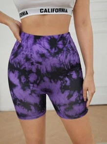 SHEIN EZwear 紮染機車短褲