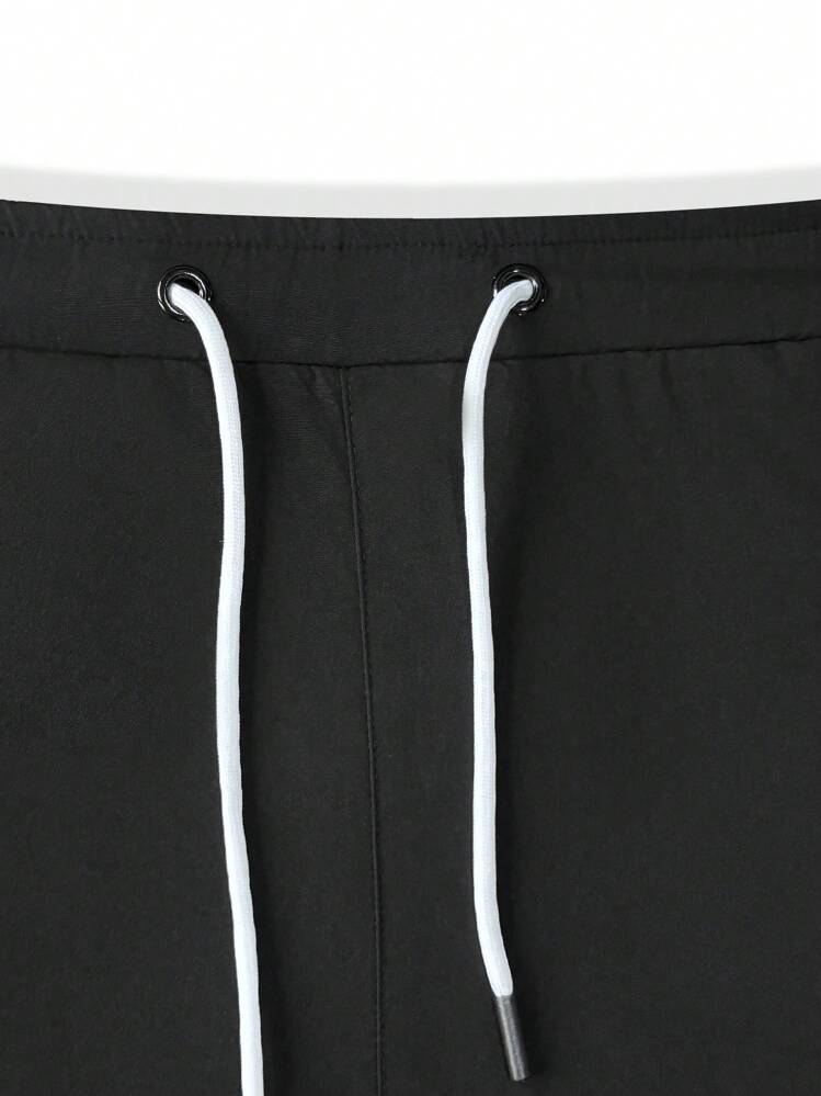 Manfinity Homme 3 piezas Pantalones cortos de hombre con ajuste holgado, bolsillos en diagonal y cintura con cordón - Multicolor - Añade 3