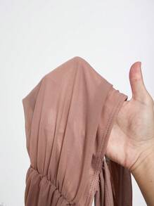 SHEIN MOD Top tipo camiseta con tirantes recogidos, cintura fruncida en color rosa - Rosa vieja - Ver 5