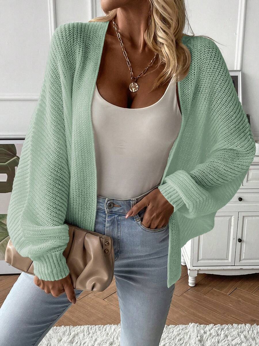 EMERY ROSE Áo len nữ dài tay phong cách đơn giản màu trơn hàng ngày - Màu xanh Bạc hà - Xem 1