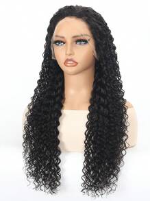 Water Wave Lace Front Wig Pre-Plucked Curly Human Hair Wig With Baby Hair 13x4 Transparent Lace Frontal Human Hair Wigs For Women - Natural Black - View 5