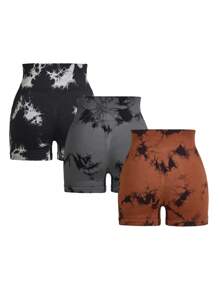 SHEIN Sport Studio Tie Dye Wideband Waist Sports Shorts
