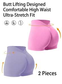 SHEIN Sport Studio Nahtlose Sporthosen mit hoher Dehnung, Damen Schweiß-Shorts, Gym Shorts, Biker Shorts