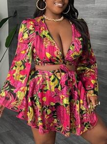 Slaydiva Vacation Leisure - Printed Plus Size Holiday Dress